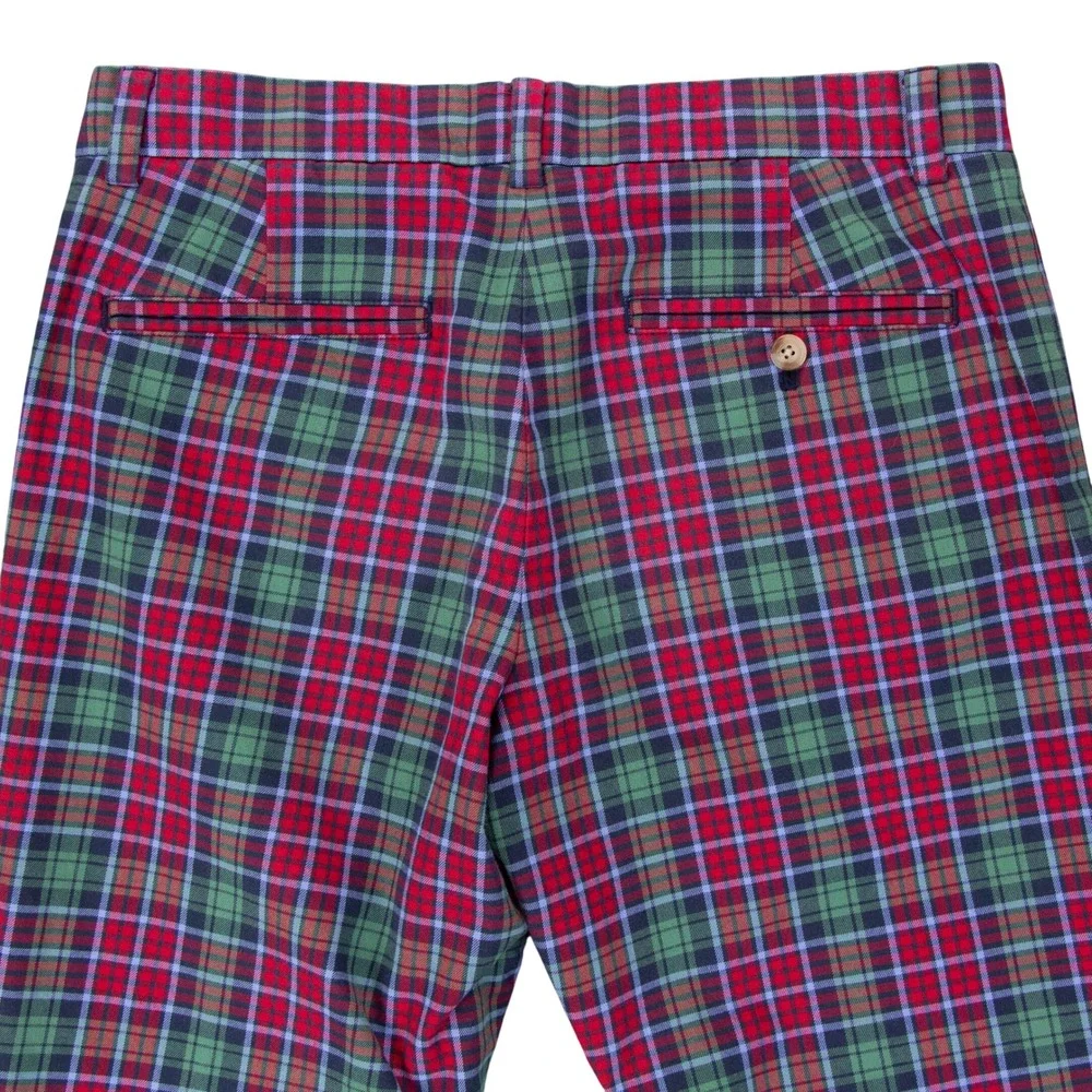 Vineyard Vines Mens 30x32 Slim Pant Red Green Plaid Tartan Golf Chino Trousers
